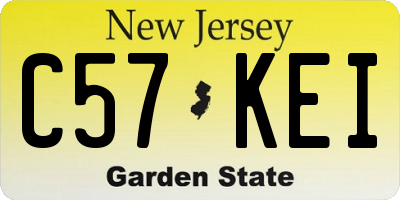 NJ license plate C57KEI
