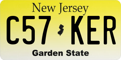 NJ license plate C57KER