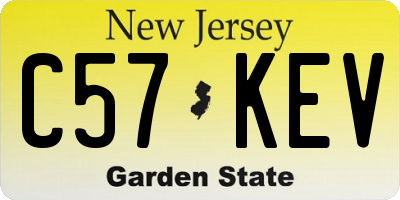 NJ license plate C57KEV