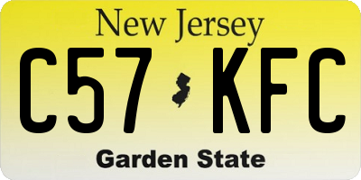 NJ license plate C57KFC