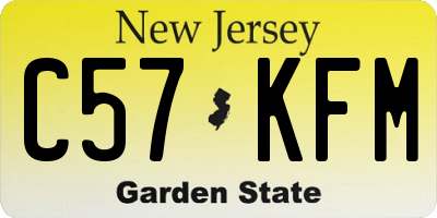 NJ license plate C57KFM