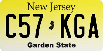 NJ license plate C57KGA