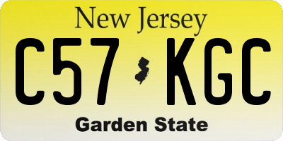 NJ license plate C57KGC