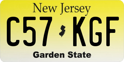 NJ license plate C57KGF