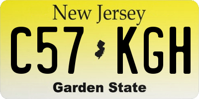 NJ license plate C57KGH