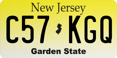 NJ license plate C57KGQ