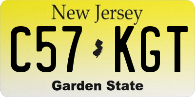 NJ license plate C57KGT