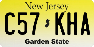 NJ license plate C57KHA