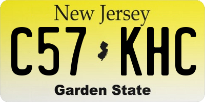 NJ license plate C57KHC
