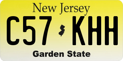 NJ license plate C57KHH