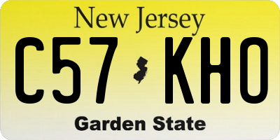 NJ license plate C57KHO