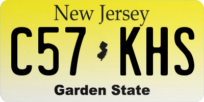 NJ license plate C57KHS