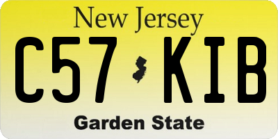 NJ license plate C57KIB