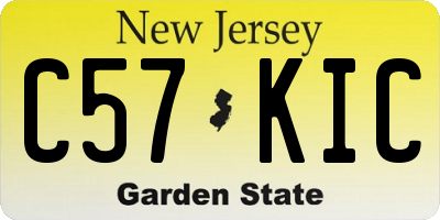 NJ license plate C57KIC