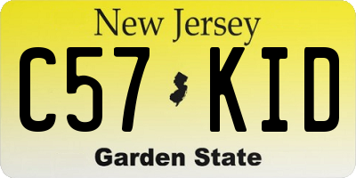 NJ license plate C57KID