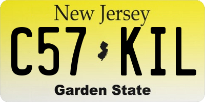 NJ license plate C57KIL