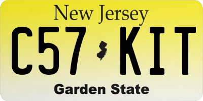 NJ license plate C57KIT