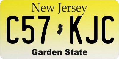 NJ license plate C57KJC
