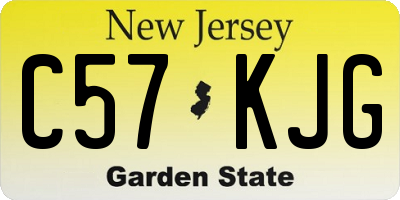 NJ license plate C57KJG