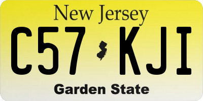 NJ license plate C57KJI