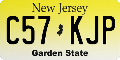 NJ license plate C57KJP