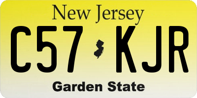 NJ license plate C57KJR