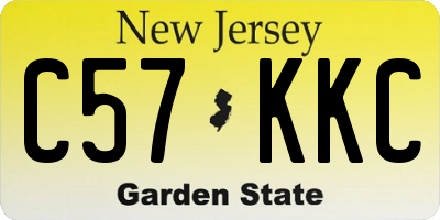 NJ license plate C57KKC