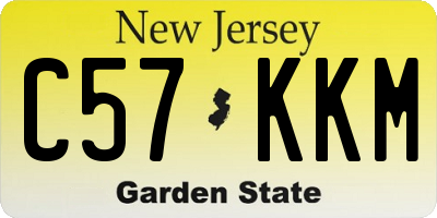 NJ license plate C57KKM