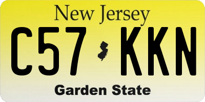 NJ license plate C57KKN