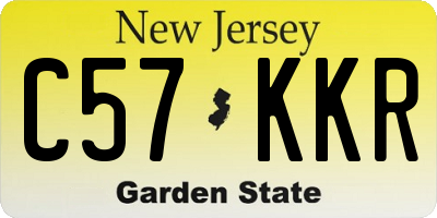 NJ license plate C57KKR