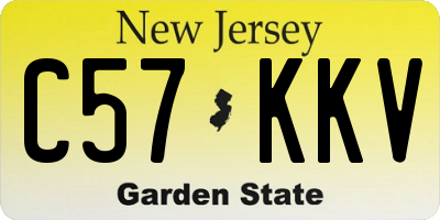 NJ license plate C57KKV