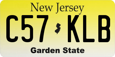 NJ license plate C57KLB