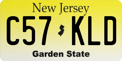 NJ license plate C57KLD