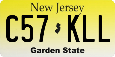 NJ license plate C57KLL