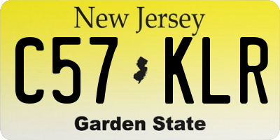 NJ license plate C57KLR