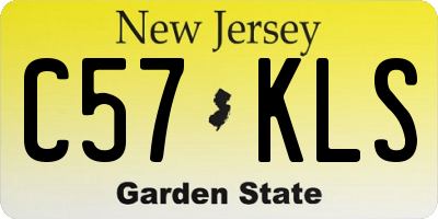 NJ license plate C57KLS