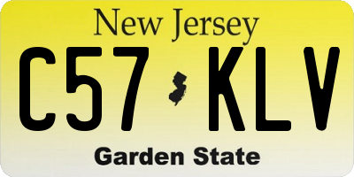NJ license plate C57KLV