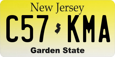 NJ license plate C57KMA