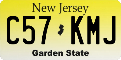 NJ license plate C57KMJ