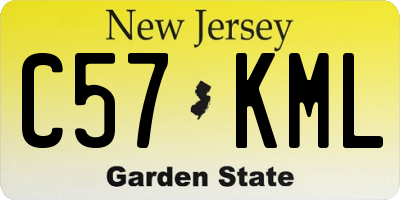 NJ license plate C57KML