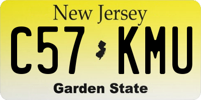 NJ license plate C57KMU