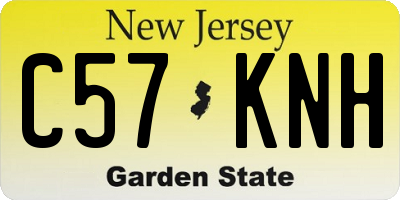 NJ license plate C57KNH