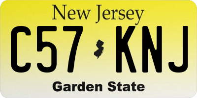 NJ license plate C57KNJ