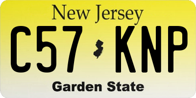 NJ license plate C57KNP