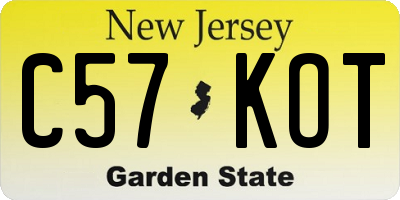 NJ license plate C57KOT