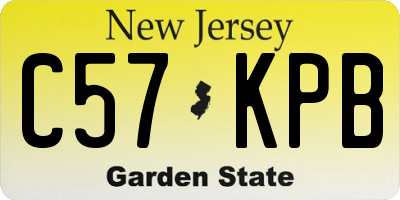 NJ license plate C57KPB