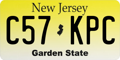 NJ license plate C57KPC