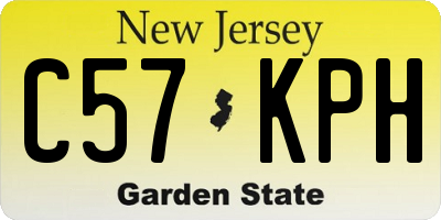NJ license plate C57KPH