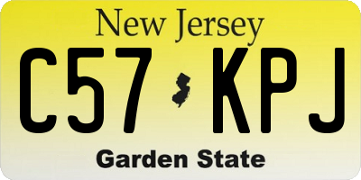 NJ license plate C57KPJ