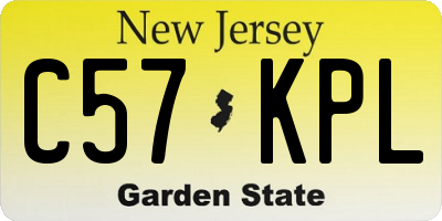NJ license plate C57KPL